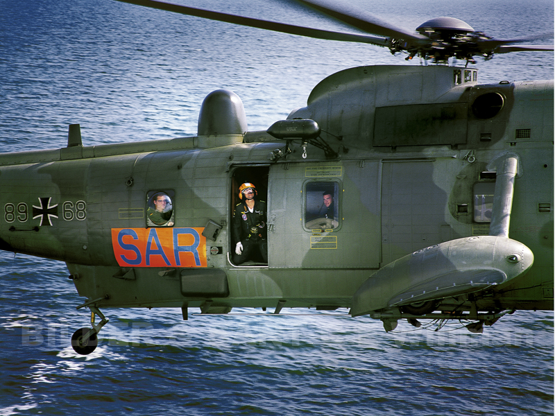 Marinhelikopter, Rostock, Tyskland.